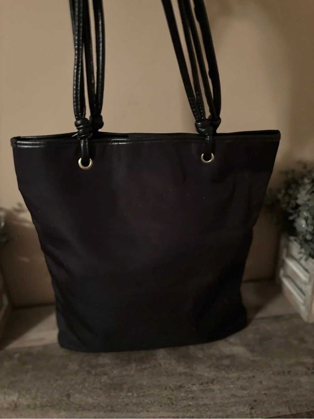 ED HARDY VINTAGE BLACK CANVAS TOTE